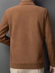 Men's Plus Size Corduroy Half-Zip Pullover Sweatshirt