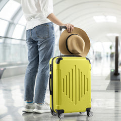 3-in-1 Trolley Case 20in 24in 28in ABS Aluminum Alloy Trolley Macaron Color - Cream Yellow 3-in-1 ABS Trolley Case 20 Inches-24 Inches-28 Inches Black - FREE USA SHIPPING