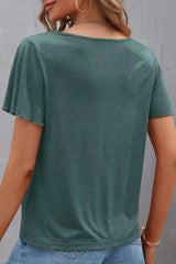 Elegant V-Neck Short Sleeve T-Shirt