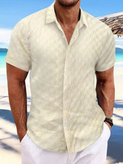 Extended Size Men's Collared Shirt �Short Sleeve Button Style