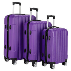 Vertical 3-in-1 Spinner Wheel With Handle Trolley Case 20in 24in 28in ABS Aluminum Alloy Trolley Classic Color - Purple - FREE USA SHIPPING