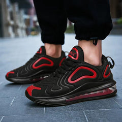 Casual Air Cushion Black Shoes Men Outdoor Breathable Lace-up Sneakers Running Sports Shoes