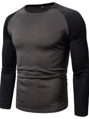 Men's Plus Size Round Neck Raglan Sleeve T-Shirt