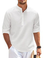 Men's Full Size Button Detail Long Sleeve Top Plus Size