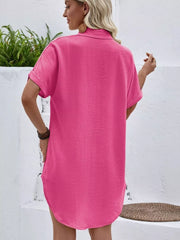 Relaxed Fit Button-Down Longline Shirt