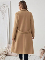 One Button Wool Blend Overcoat