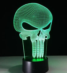 3D LED Color Night Light Changing Lamp Halloween Skull Light Acrylic 3D Hologram Illusion Desk Lamp For Kids Gift
