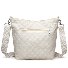 Fashion Quilted Shoulder Diamond Lattice Letter Label Large-capacity Crossbody Bag