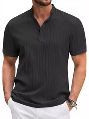 Men's Full Size Button Detail Short Sleeve Polo Plus Size