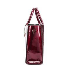 Patent mirrored leather shoulder cross-body bag