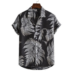Men Short sleeved beach shirts men New printed shirt