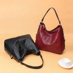 Zipper Bucket Bags With Adjustable Shoulder-strap Handbags
