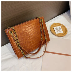 One Shoulder Messenger Bag Crocodile Pattern Women's Chain Bag