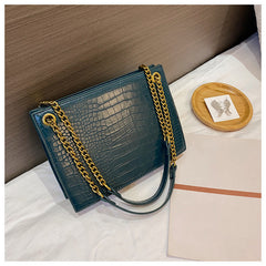 One Shoulder Messenger Bag Crocodile Pattern Women's Chain Bag