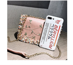 Women's Embroidered Fashion chain Strap Shoulder Bag