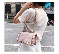 Women's Embroidered Fashion chain Strap Shoulder Bag