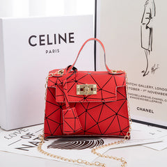 Ladies Hand Bag Women's Bag New Leather Stitching Lock Kelly Small Square Bag Diamond Bag