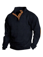 Men's Full Size Button Detail Long Sleeve Sweatshirt Plus Size