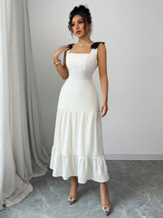 Square Neck Wide Strap Dress
