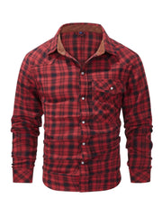 Men's Vintage Plaid Button Up Shirt