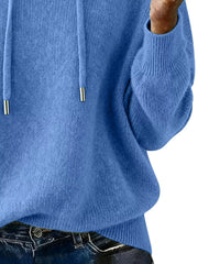 Drawstring Long Sleeve Hooded Sweater