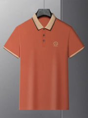 Men's Plus Size Contrast Collar Classic Polo Shirt