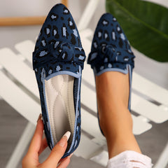 Breathable Pointed Toe Mesh Slip-On Flats