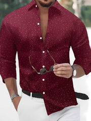 Relaxed Fit Men's Long Sleeve Button-Up Shirt �Plus Size Option