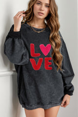 Valentine's Day LOVE Round Neck Long Sleeve Sweatshirt