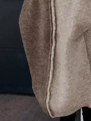 Two-Tone Open Front Knit Hooded Cardigan