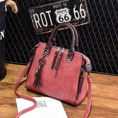 Vintage PU Leather Top-handle Shoulder Bag