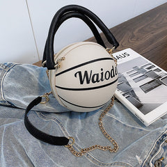 Basketball Shape Chain Shoulder Crossbody Handbags for Women