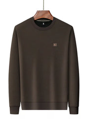 Men's Plus Size Long Sleeve Textured Casual T-Shirt
