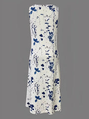 Printed Sleeveless Summer Midi Dress