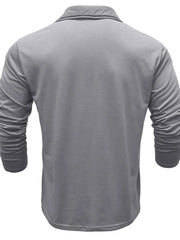Men's Button Detail Long Sleeve Polo