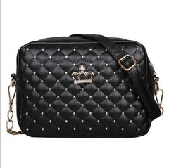 Women PU Crossbody Rivet Chain Shoulder Bag