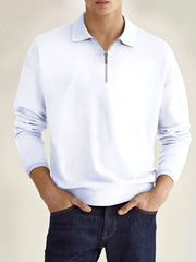 Men's Full Size Collared Neck Long Sleeve Polo Plus Size