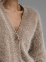 V-Neck Button-Down Cardigan