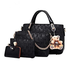 New Korean fashion embossed four piece ladies shoulder diagonal handbag