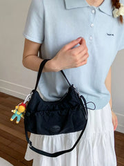 Drawstring Ruched Lightweight Crossbody Bag