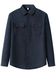 Men's Plus Size Button Up Long Sleeve Shirt
