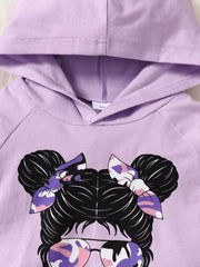 Children's Graphic Camo Print Hoodie & Pants Set