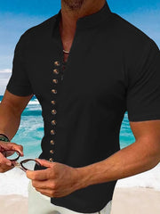 Men's Extended Size Casual Button-Up Shirt