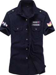Men's Big & Tall Embroidered Short Sleeve Shirt