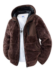 Men's Zip Up Fleece Hooded Jacket