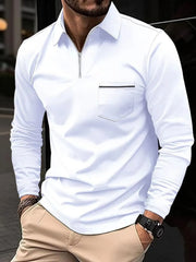 Plus Size Men's Smart Fit Long Sleeve Polo Shirt