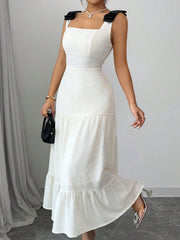 Square Neck Wide Strap Dress
