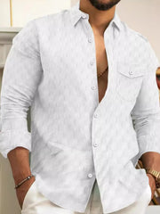 Men's Plus Size Long Sleeve Button-Up Shirt
