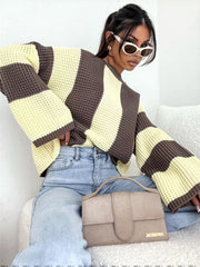 Classic Color Block Long Sleeve Sweater