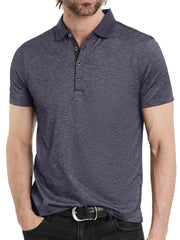 Men's Classic Heathered Short Sleeve Polo Shirt